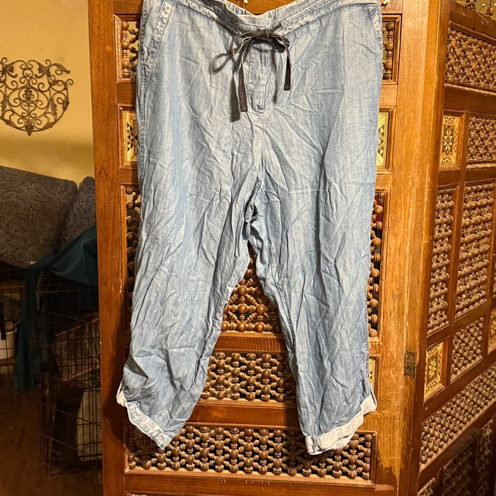Talbots Light Blue Drawstring Pants